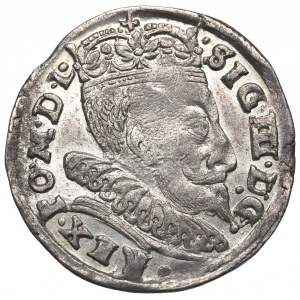 Zygmunt III Waza, Trojak 1596, Wilno - h.Chalecki i h.Prus - menniczy