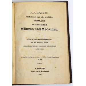 Katalog aukcyjny napisany przez Karola Beyera „Sammlung Polnischer Münzen und Medaillen