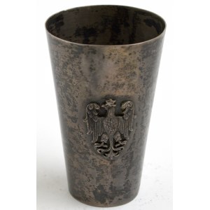 II RP, Patriotic mug with eagles, Knedler Warsaw - silver