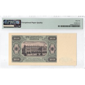 PRL, 20 złotych 1948 BS - PMG 66EPQ