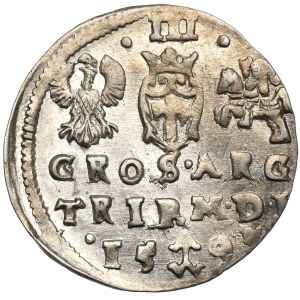Zygmunt III Waza, Trojak 1595, Wilno - menniczy - RZADKOŚĆ