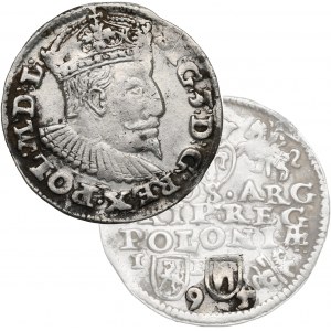 Sigismund III. Wasa, Trojak 1595, Lublin - Axt-Wappen - RARE