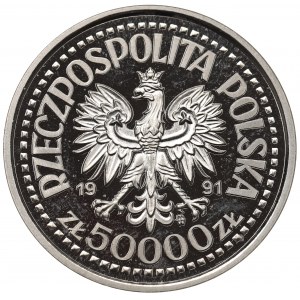 III RP, 50.000 złotych 1991 Jan Paweł II - PRÓBA Nikiel