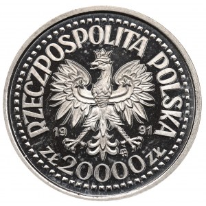 Third Republic, 20,000 zl 1991 John Paul II - SAMPLE Nickel