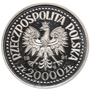 III RP, 20.000 złotych 1991 Jan Paweł II - PRÓBA Nikiel