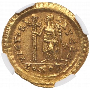 Byzantine, Leo I, Solidus Constantinople - NGC Ch AU