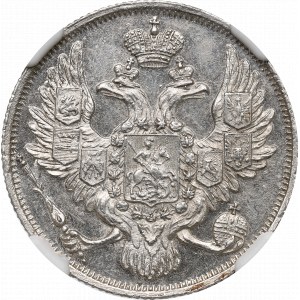 Russia, Nicholas I, 3 rouble 1844 - Pt NGC MS62