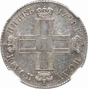 Rosja, Paweł I, Połpołtinnik 1798 - NGC UNC Details
