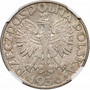 II Republic of Poland, 5 zloty 1936 Ship - NGC MS63