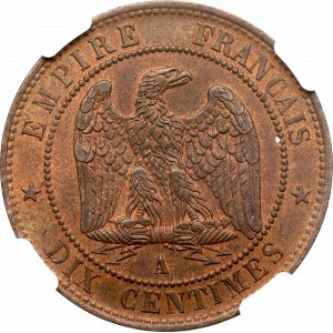 France, 10 centimes 1852 - NGC MS64 RB