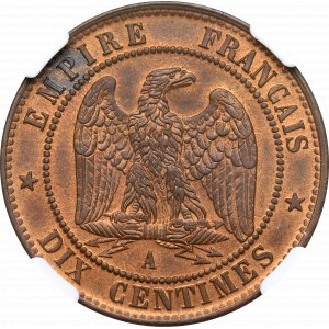 Frankreich, 10 Centimes 1861 - NGC MS64 RB