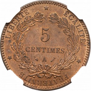 France, 5 centimes 1894 - NGC MS65 RB