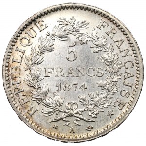 France, 5 francs 1874