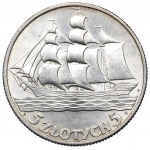 II RP, 5 Zloty 1936 Segelschiff