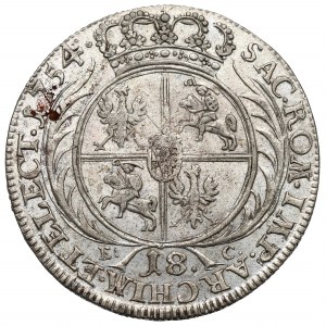 Germany, Saxony, Friedrich August II, 18 groschen 1754, Leipzig