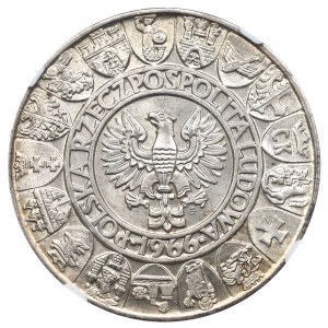 PRL, 100 Zloty 1966 Mieszko i Dąbrówka - NGC MS66