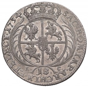 Germany, Saxony, Friedrich August II, 18 groschen 1754, Leipzig