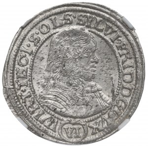 Schlesien, Herzogtum Oleśnica, Sylvius Frederick, 6 krajcars 1674 - unbeschrieben NGC MS62