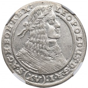 Schlesien unter habsburgischer Herrschaft, Leopold I., 15 krajcars 1662, Breslau - NGC AU58