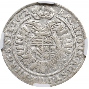 Schlesien unter habsburgischer Herrschaft, Leopold I., 15 krajcars 1662, Breslau - NGC AU58