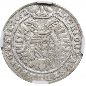 Śląsk pod panowaniem Habsburgów, Leopold I, 15 krajcarów 1662, Wrocław - NGC AU58