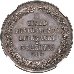 Poland, Medal of the Second Historical and Literary Congress in Cracow 1884 - NGC MS63