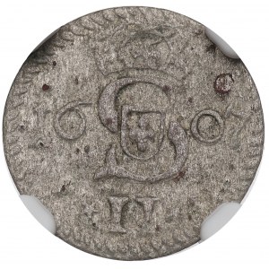 Zygmunt III Waza, Dwudenar 1607, Wilno - rzadkość NGC XF Details