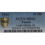 Ghetto Lodz, 10 Mark 1943 - PCGS MS63