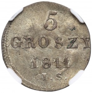 Herzogtum Warschau, 5 Groszy 1811 I.S - NGC MS62