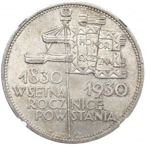 II Republic of Poland, 5 zloty 1930 November uprising - NGC MS64