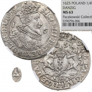 Zygmunt III Waza, Ort 1625, Gdańsk - ex Pączkowski NGC MS63
