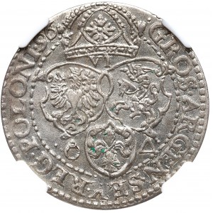 Sigismund III, 6 groschen 1596, Marienburg - NGC MS62