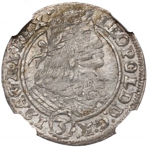 Schlesien under Habsburg, 3 kreuzer 1661, Breslau - NGC MS62