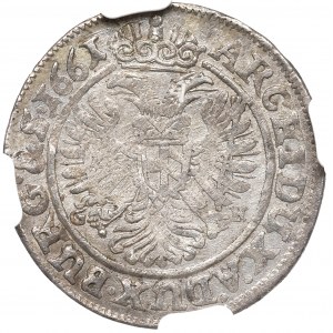 Śląsk pod panowaniem Habsburgów, Leopold I, 3 krajcary 1661, Wrocław - NGC MS62