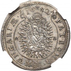 Ungarn, Leopold I., 15 krajcars 1682 - NGC MS64