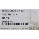 Germany, Weimar Republic, 3 mark 1927 A, Nordhausen - NGC MS65
