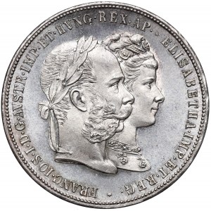 Austria, Franciszek Józef, 2 guldeny 1879 - srebrne wesele