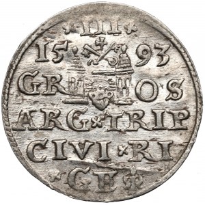Zygmunt III Waza, Trojak 1593, Ryga - menniczy