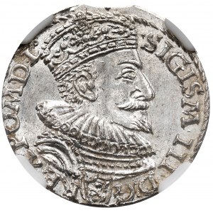 Sigismund III, 3 groschen 1594, Marienburg - NGC MS64