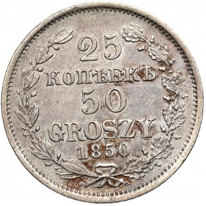 Zabór rosyjski, Mikołaj I, 25 kopiejek=50 groszy 1850 MW