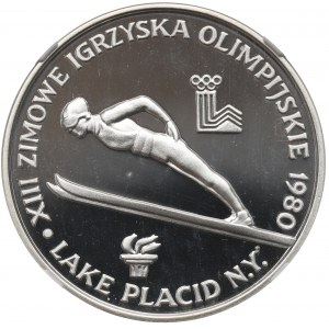 Volksrepublik Polen, 200 Zloty 1980 Lake Placid - Pullover mit Kerze - NGC PF68 ULTRA CAMEO