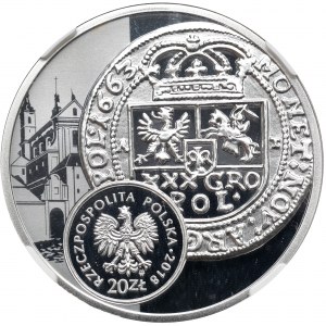 III RP, 20 złotych 2018 Historia monety polskiej boratynka, tymf Jana Kazimierza - NGC PF69 Ultra Cameo