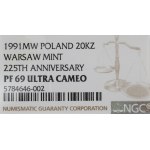 Third Republic, 20,000 gold 1991 225 years of the Warsaw Mint - NGC PF69 ULTRA CAMEO