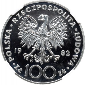 People's Republic of Poland, 100 gold 1982 John Paul II - Valcambi NGC MS64 DPL