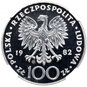 People's Republic of Poland, 100 gold 1982 John Paul II - Valcambi NGC MS66