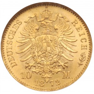 Germany, Prussen, 10 mark 1872 A - NGC MS67
