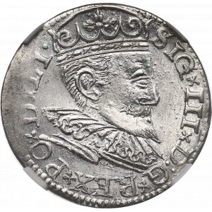 Sigismund III, 3 groschen 1596, Riga - NGC MS63