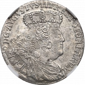 Saxony, Friedrich August II, 18 groschen 1755 - NGC MS64