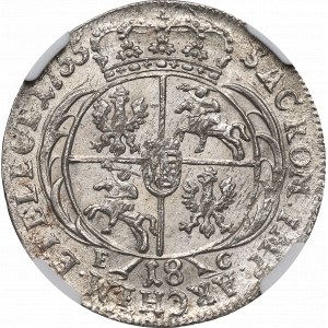 Saxony, Friedrich August II, 18 groschen 1755 - NGC MS64