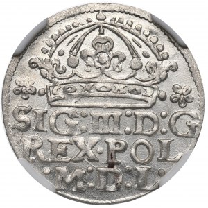 Sigismundus III, Groschen 1613, Cracow - NGC MS66